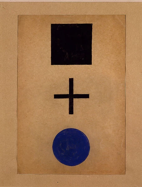 Square, cross, circle, 1919-1920 (Gouache painting)
