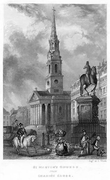St. Martins Church from Charing Cross, 1837 (engraving)