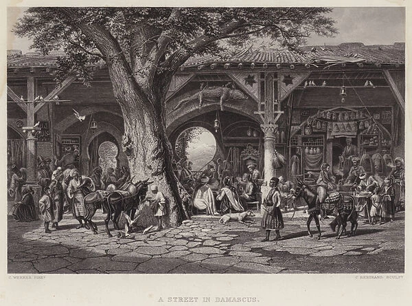 A street in Damascus (engraving)