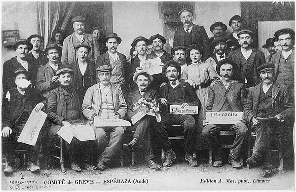 Strikers committee at Esperaza, 1910 (b  /  w photo)