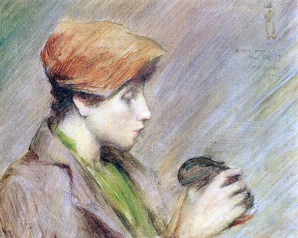 Suzanne Hoschede with a Rabbit, 1891 (oil on canvas)