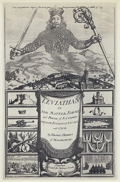 T Hobbes, Leviathan, A Crooke 1651 (b  /  w photo)