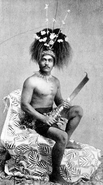 Talolo, wearing the ceremonial dress of a manaia, c. 1895 (b  /  w photo)