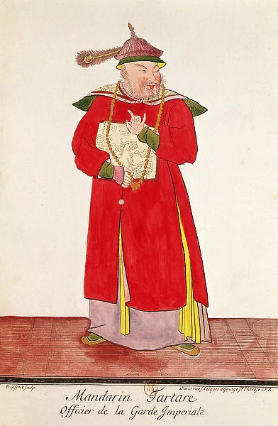 A Tartar Mandarin of the Imperial Guard, from Estat Present de la Chine by Pere Bouvet