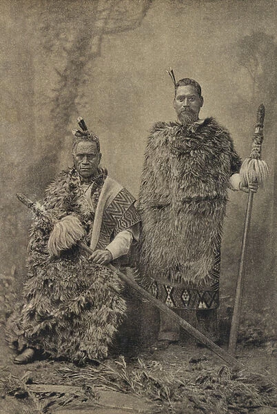 Tawhiao, the Maori King, and Major Wiremu Te Wheoro (b  /  w photo)