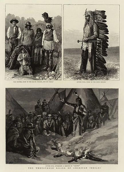 The Threatened Rising of American Indians (engraving)