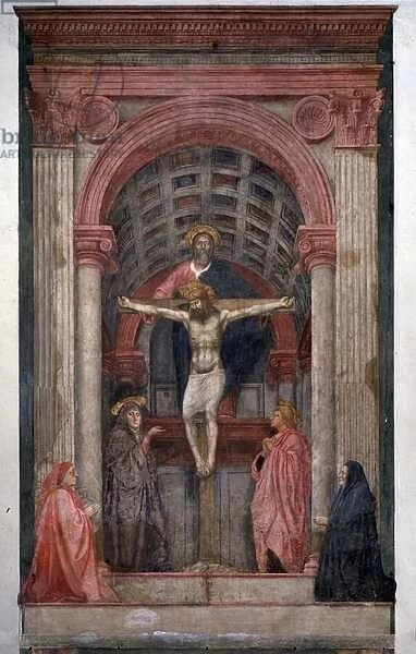 The Trinity God, Jesus Christ crucifies surrounds Saint John