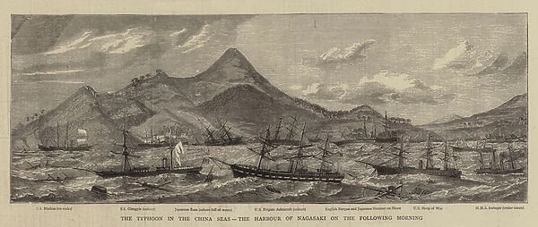 The Typhoon in the China Seas, the Harbour of Nagasaki on the Following Morning (engraving)