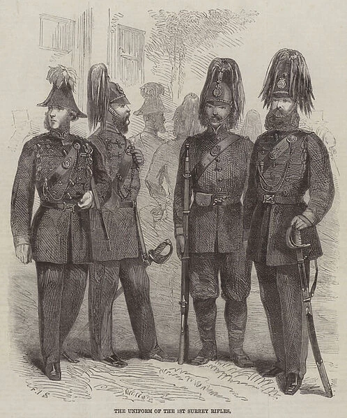 The Uniform of the 1st Surrey Rifles (engraving)