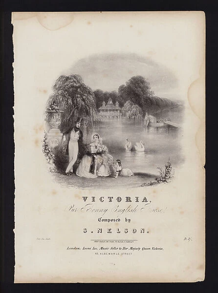 Victoria, Our Bonny English Rose, bys Nelson, Victorian sheet music cover (litho)