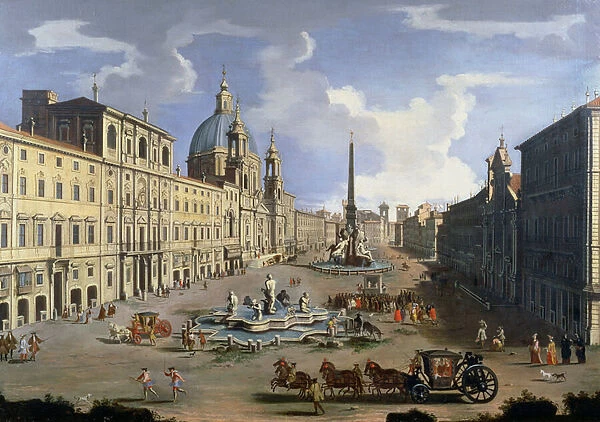A View of the Piazza Navona in Rome