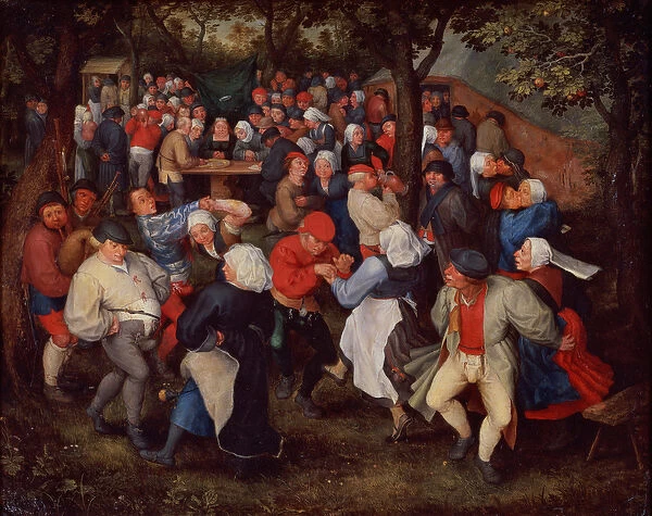 Village Dance (oil on panel)