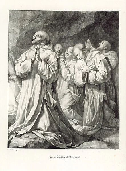 Detail from The Vision of St Bruno (litho)