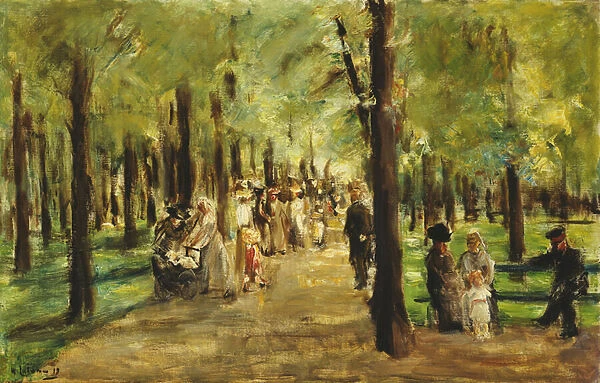 Walkers in the Tiergarten; Spazierganger im Tiergarten, 1918 (oil on canvas)