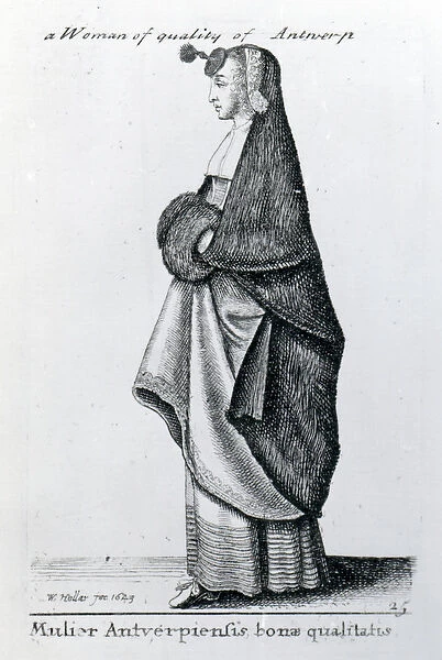 Woman of Quality from Antwerp, 1643 (etching)