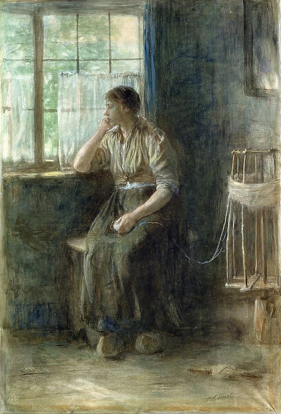 Woman at the Window (w  /  c on cardboard)