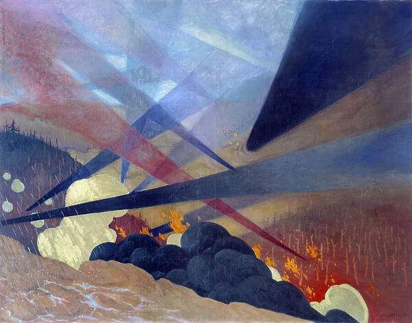 World War I: 'Verdun'. Painting by Felix Vallotton (1865-1925) Ec. Sud. 1917