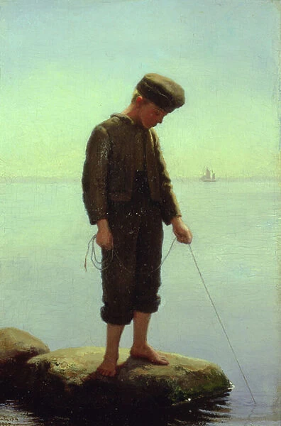 The Young Fisherman (oil on canvas)