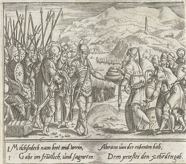Abraham and Melchizedek, Cornelis Bos, 1555