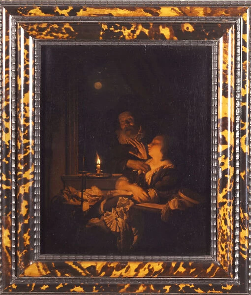 Adriaen van der Werff Candle light sleeping woman