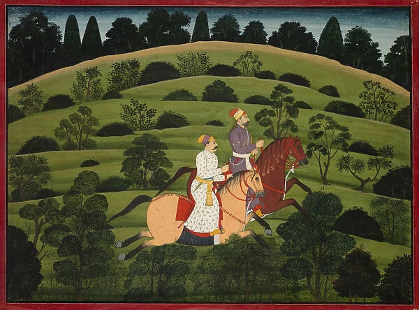 Akrura Rides Dwarka page large Basohli Bhagavata Purana
