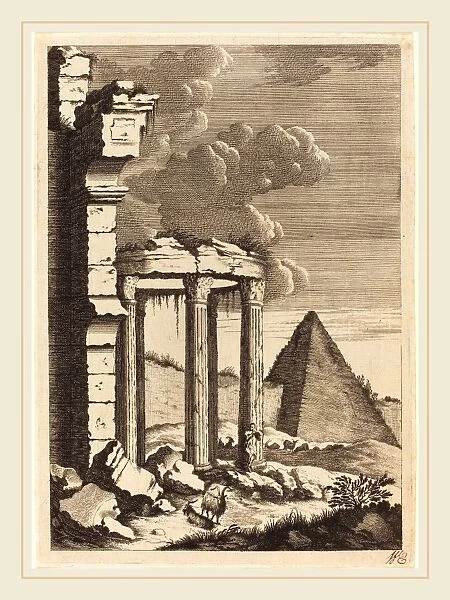 Bernhard Zaech after Jonas Umbach (German, active c. 1650), Goats before Ruins and a Pyramid