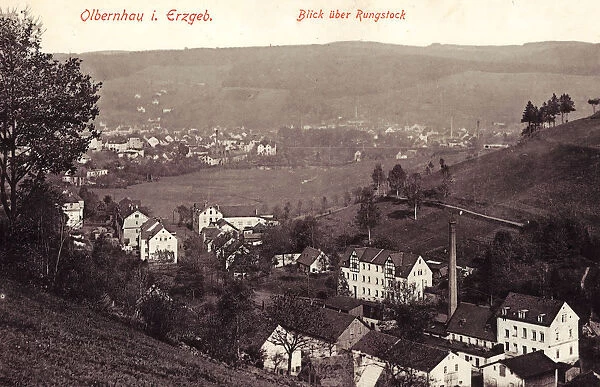 Buildings Erzgebirgskreis 1915 Olbernhau Blick über Rungstock