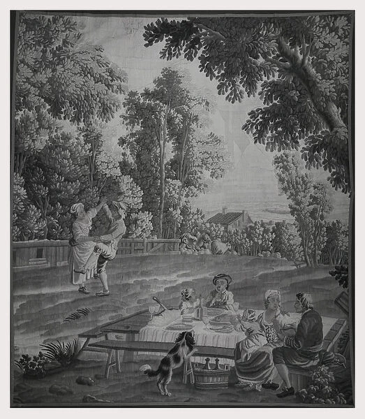 Country folk having outdoor meal