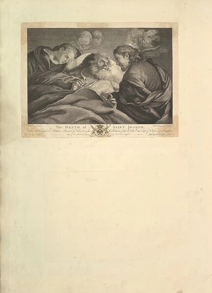 Death St Joseph 1766 Engraving sheet 11 x 14 15  /  16