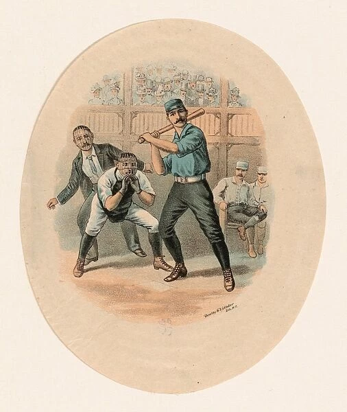 Drawings Prints, Print, Baseball Scene, Lithographer, Beatty Votteler, American, 1880-1900