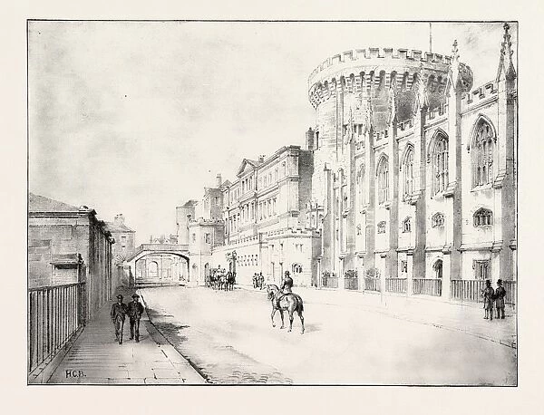 Dublin Castle, Ireland, the Chapel Royal and Castle from the South-East, 1888 Engraving