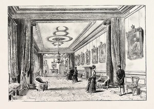 Dublin Castle Ireland, the Picture Gallery, 1888 Engraving