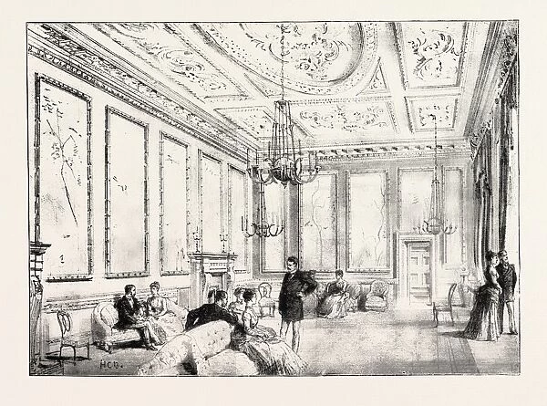 Dublin Castle Ireland, the State Drawing-Room, 1888 Engraving