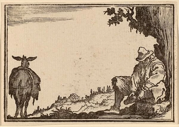 Edouard Eckman after Jacques Callot (Flemish, born c. 1600), Peasant Removing His Shoe