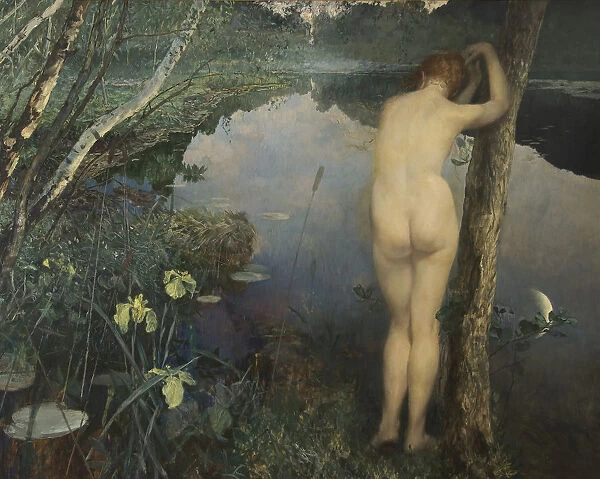 Eilif Peterssen Nocturne painting nude 1887 Oil