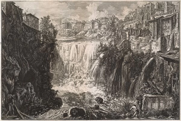 Giovanni Battista Piranesi, Veduta della Cascata di Tivoli, Italian, 1720-1778, 1766