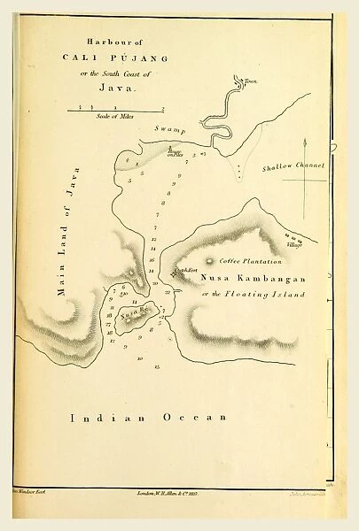Harbour of Cali Pujang, Java, Indonesia, Indian Archipelago, in 1832, 33, 34, 19th