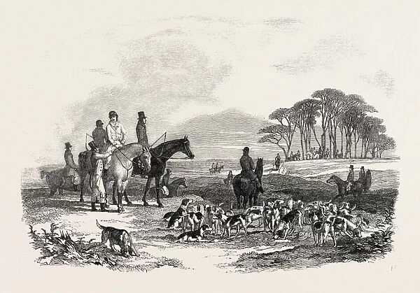 HARE HUNTING: THE MEET, 1851 engraving