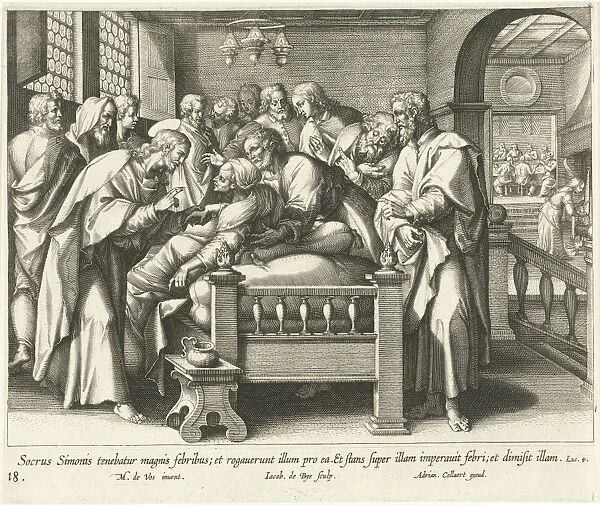 Healing the mother of Peter, Jacques de Bie, Adriaen Collaert, 1598 - 1618