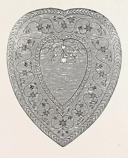 Heart-Shaped Dish of Jasper, Jewelled, by the East India Company, 1851 Engraving