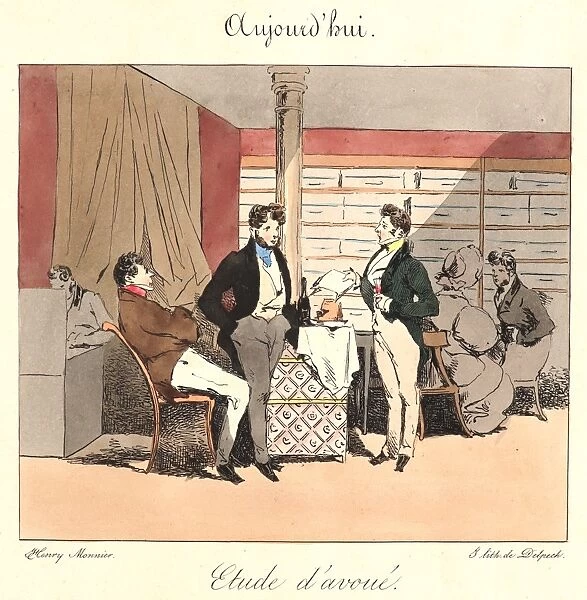 Henry Bonaventure Monnier (French, 1799  /  1805 - 1877). Etude d avoue (Aujourd hui)
