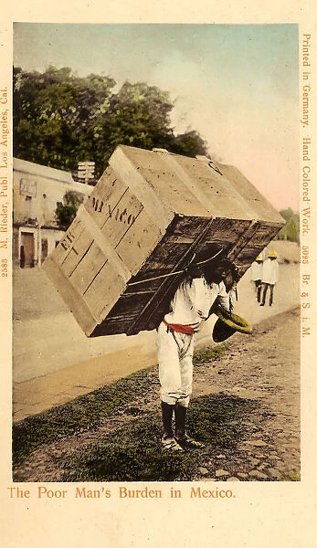 Human-powered transport 1904 postcards 1904 Poor Mans Burden