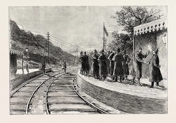 Where I Find my Detachment Already Mustering, 1888 Engraving