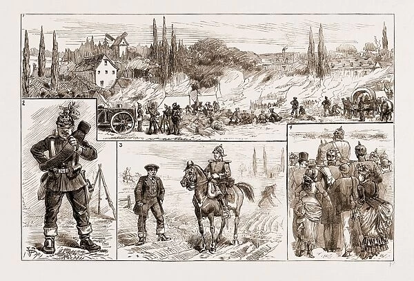 INCIDENTS ON THE FIELD, GERMANY, 1883: 1. Bivouac near Gross-Jena. 2. The Enemy