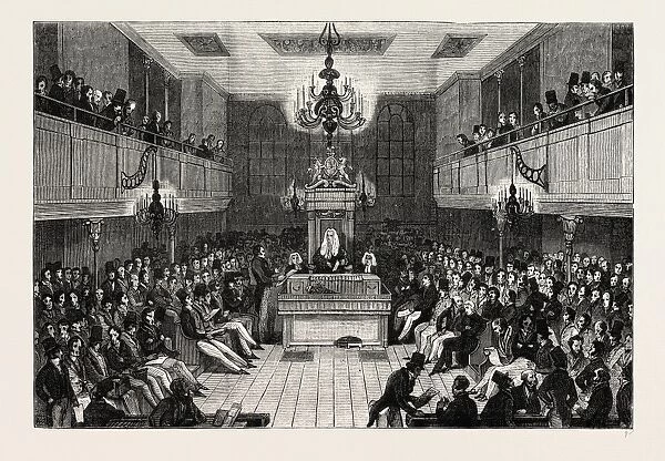 INTERIOR OF THE HOUSE OF COMMONS, 1834. London, UK, 19th century engraving