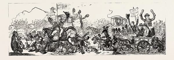 J. Gillray: Posting to the Election, a Scene on the Road to Brentford, November 1806