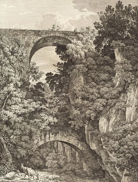 Jacob Wilhelm Mechau (German, 1745 - 1808), Ponte antico a Civita Castellana, volgarmente
