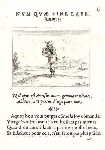 Jacques Callot (French, 1592 - 1635). Personnage Lavant une Perle, 17th century