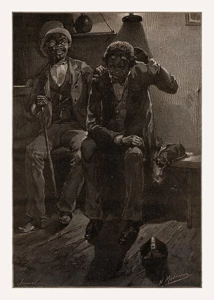 THE LONG-SUFFERING AND PATIENT RACE. 1880, 19th century engraving, USA, America
