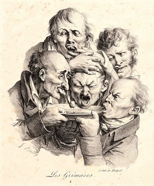 Louis Leopold Boilly (French, 1761 - 1845). Grimaces (Les Grimaces). Lithograph. Image